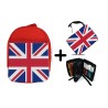 PACK MOCHILA ROJA Y ESTUCHE BANDERA INGLATERRA LONDRES material escolar