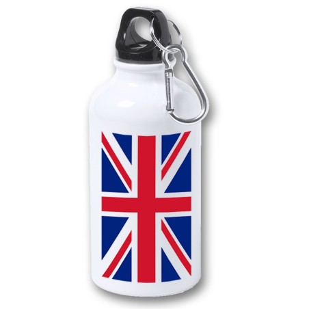 BIDON 400ML METALICO BANDERA INGLATERRA LONDRES para viaje y deporte