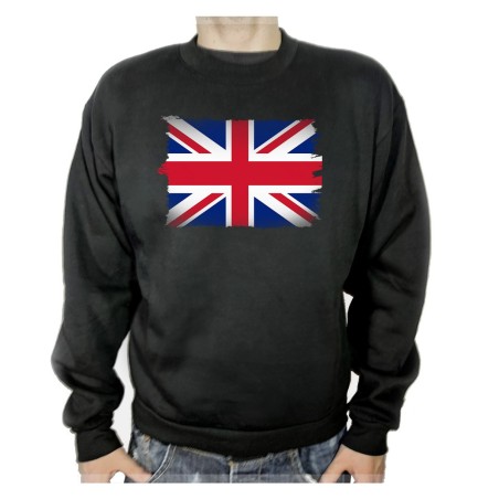 SUDADERA NEGRA BANDERA INGLATERRA LONDRES adulto poliester algodón personalizada