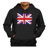 SUDADERA NEGRA CON CAPUCHA BANDERA INGLATERRA LONDRES adulto poliester algodón personalizada