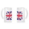 JARRA CERVEZA CRISTAL BANDERA INGLATERRA LONDRES esmerilada esmerilado 500ml