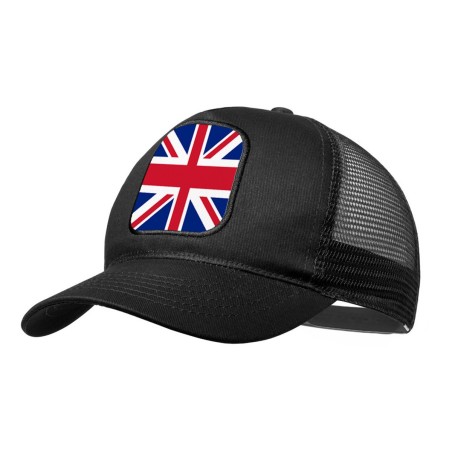 GORRA NEGRA CON REJILLA BANDERA INGLATERRA LONDRES moda deporte