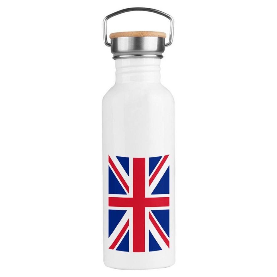 BIDON 750 ML ACERO INOXIDABLE ESTILO RETRO BANDERA INGLATERRA LONDRES deporte deportivo botella