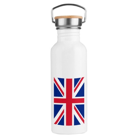 BIDON 750 ML ACERO INOXIDABLE ESTILO RETRO BANDERA INGLATERRA LONDRES deporte deportivo botella