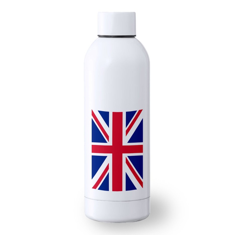 BIDON 500 ML ACERO INOXIDABLE BANDERA INGLATERRA LONDRES deporte deportivo botella senderismo