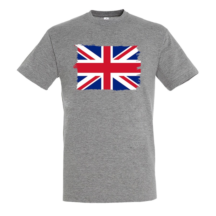 CAMISETA GRIS MEZCLA BANDERA INGLATERRA LONDRES moda verano personalizada