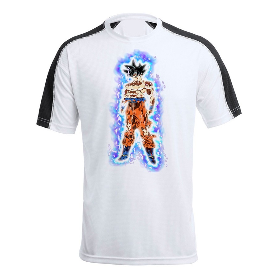 CAMISETA TÉCNICA FRANJA MANGAS NEGRA ULTRA INSTINTO MIGATE NO GOKUI personalizada