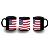 TAZA COMPLETAMENTE NEGRA BANDERA DE LOS ESTADOS UNIDOS personalizada