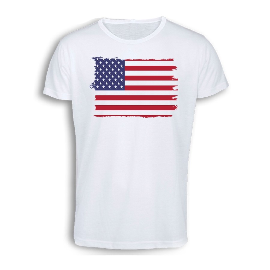 CAMISETA TACTO ALGODÓN BANDERA DE LOS ESTADOS UNIDOS cómoda personalizada