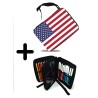 PACK MOCHILA Y ESTUCHE BANDERA DE LOS ESTADOS UNIDOS material escolar