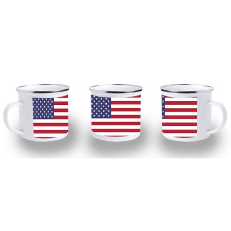 TAZA METALICA BANDERA DE LOS ESTADOS UNIDOS metal personalizada