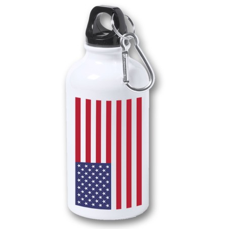 BIDON 400ML METALICO BANDERA DE LOS ESTADOS UNIDOS para viaje y deporte