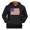 SUDADERA NEGRA CON CAPUCHA BANDERA DE LOS ESTADOS UNIDOS adulto poliester algodón personalizada