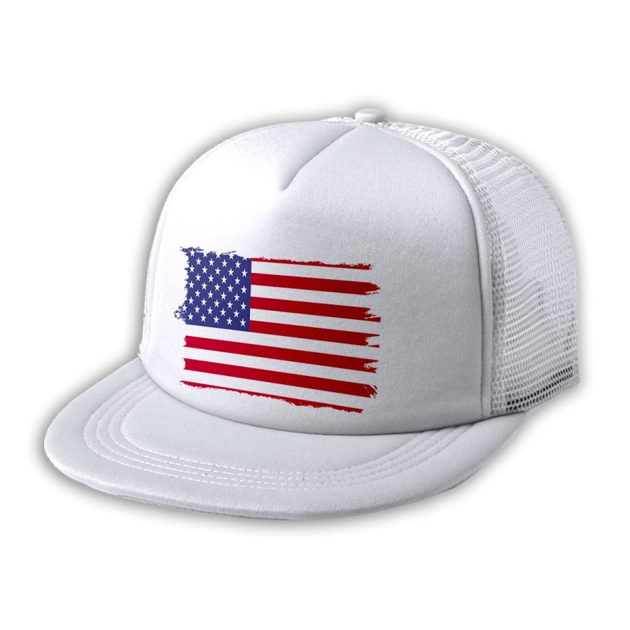 GORRA 5 PANELES REDECILLA TRASERA BANDERA DE LOS ESTADOS UNIDOS estilo rapero