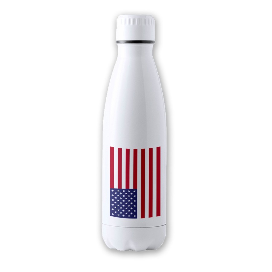 BIDON 700 ML ACERO INOXIDABLE BANDERA DE LOS ESTADOS UNIDOS tapon seguridad botella