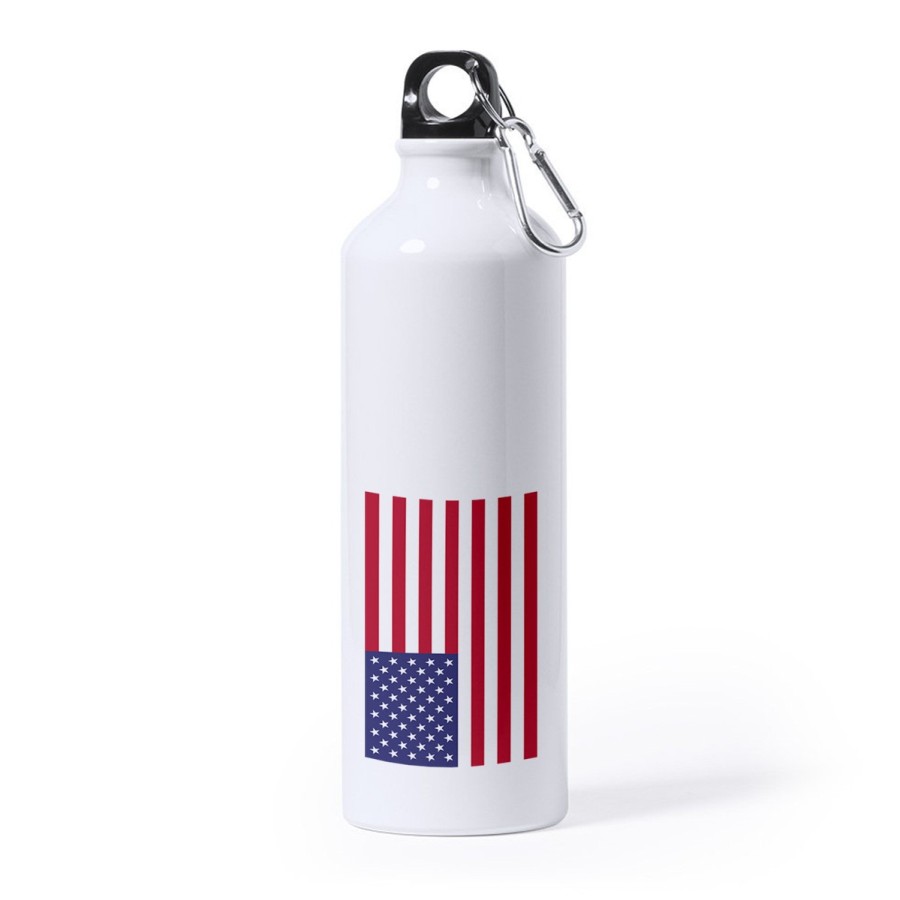 BIDON GRANDE 800 ML ACERO INOXIDABLE BANDERA DE LOS ESTADOS UNIDOS deporte deportivo mosqueton botella