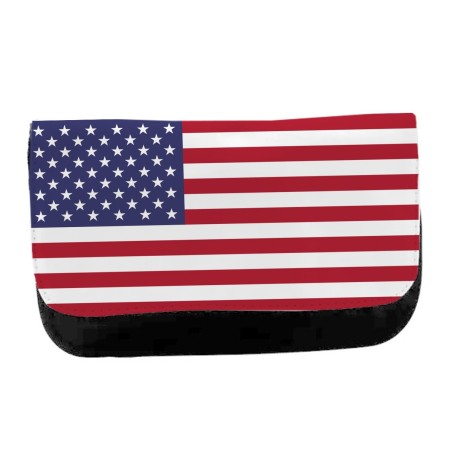 ESTUCHE NECESER DE LONA BANDERA DE LOS ESTADOS UNIDOS unisex negro monedero billetera