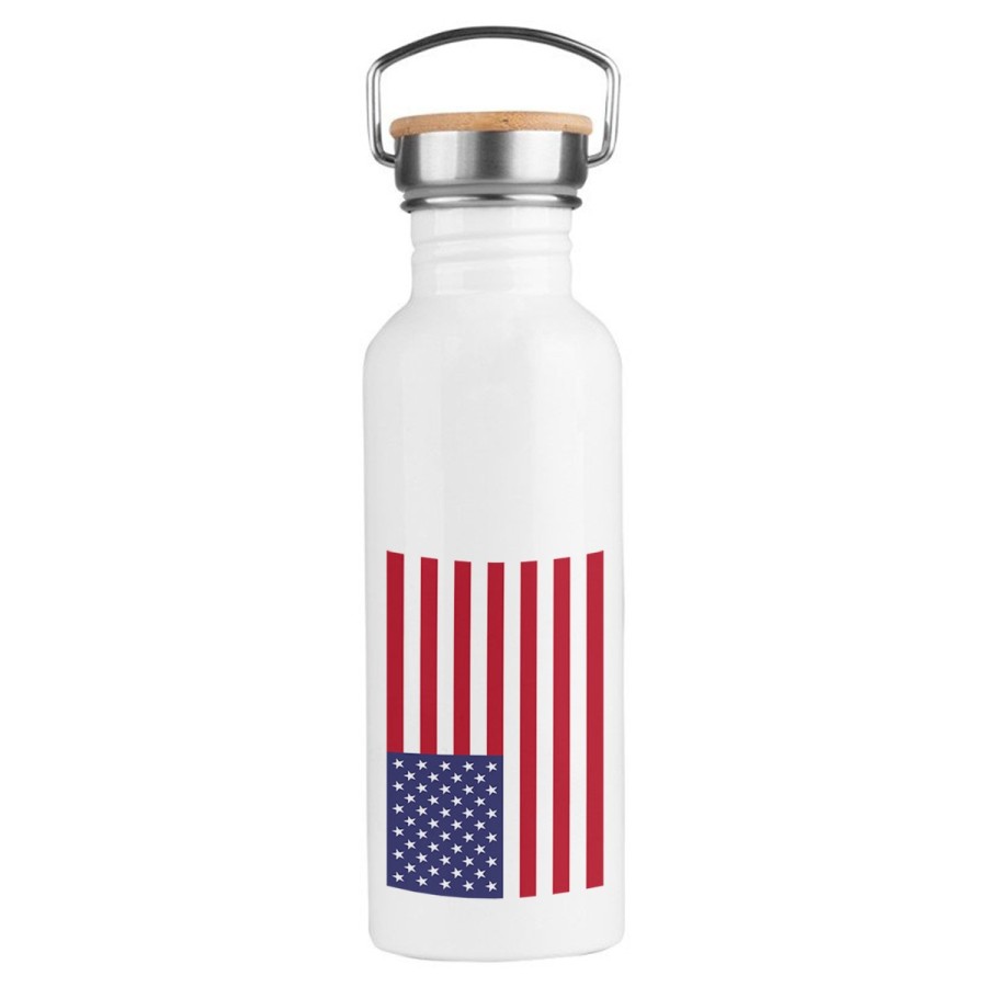 BIDON 750 ML ACERO INOXIDABLE ESTILO RETRO BANDERA DE LOS ESTADOS UNIDOS deporte deportivo botella