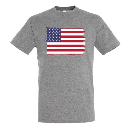 CAMISETA GRIS MEZCLA BANDERA DE LOS ESTADOS UNIDOS moda verano personalizada