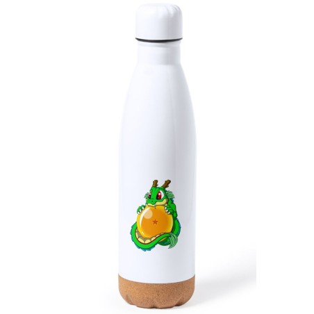 BIDON 750 ML ACERO INOXIDABLE ADORNO DE CORCHO dragon ball z super shenron dragon bola tapon botella