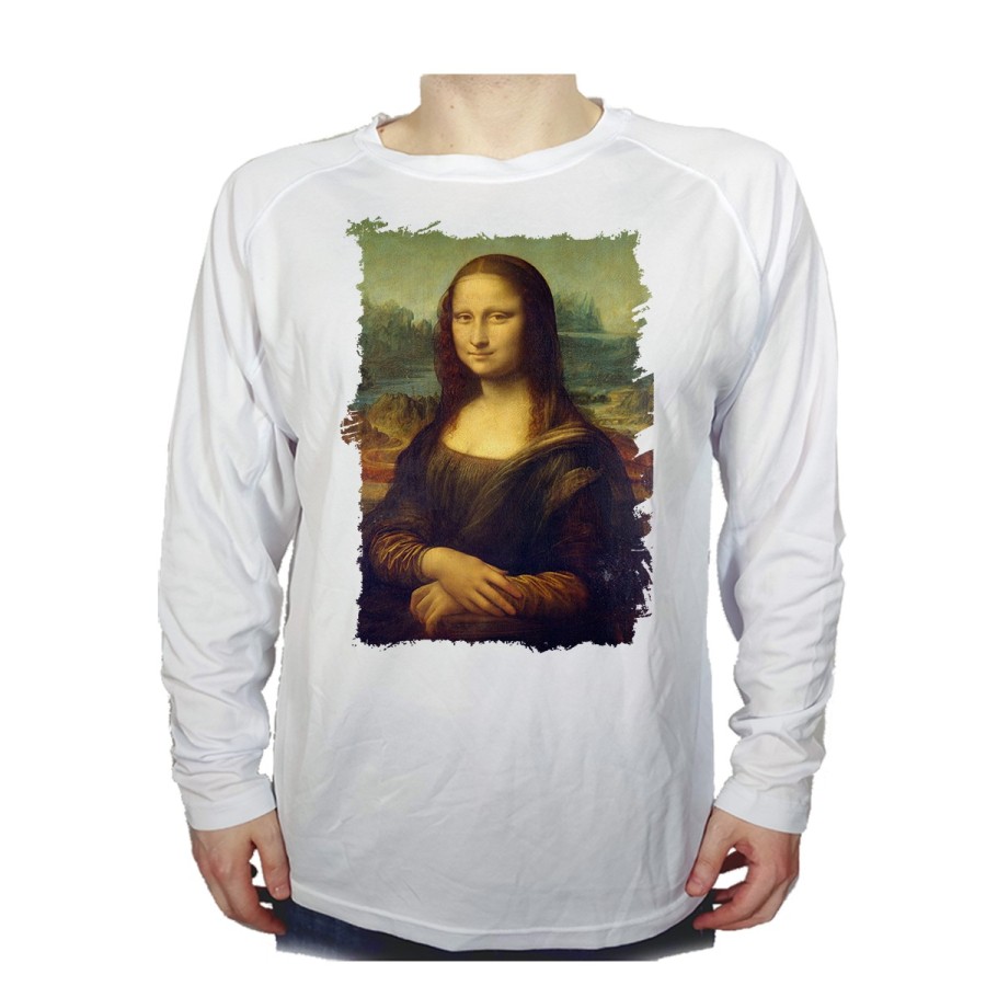 CAMISETA MANGA LARGA GIOCONDA MONALISA CUADRO ARTE personalizada