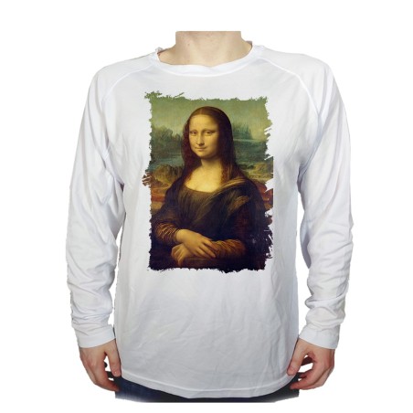 CAMISETA MANGA LARGA GIOCONDA MONALISA CUADRO ARTE personalizada