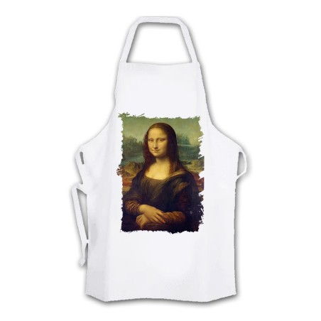 DELANTAL GIOCONDA MONALISA CUADRO ARTE cocina personalizado