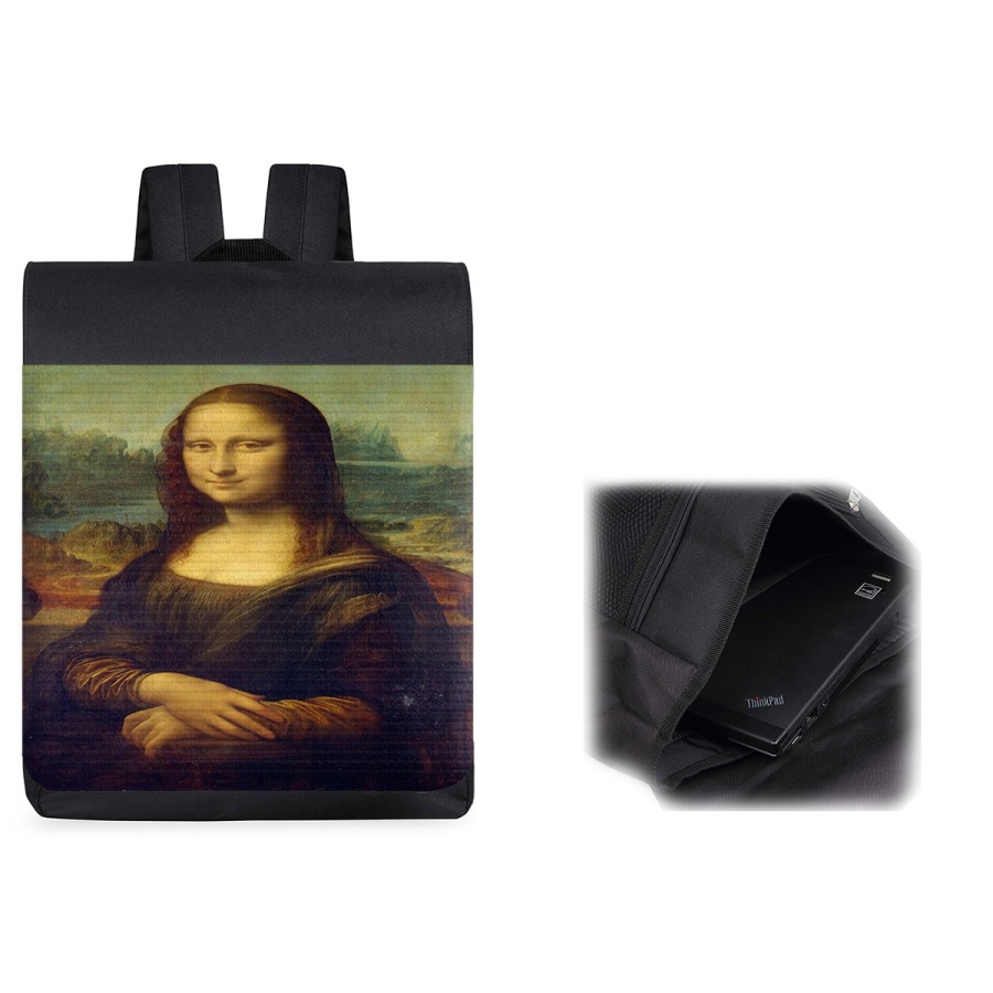 PACK MOCHILA Y ESTUCHE GIOCONDA MONALISA CUADRO ARTE material escolar