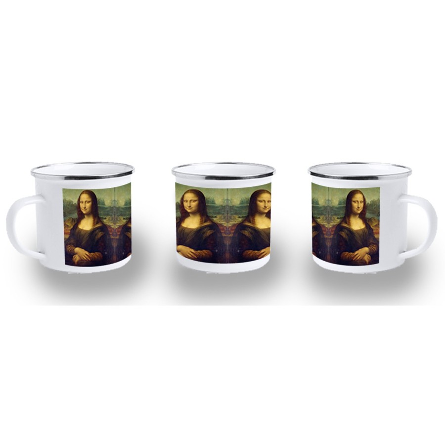 TAZA METALICA GIOCONDA MONALISA CUADRO ARTE metal personalizada