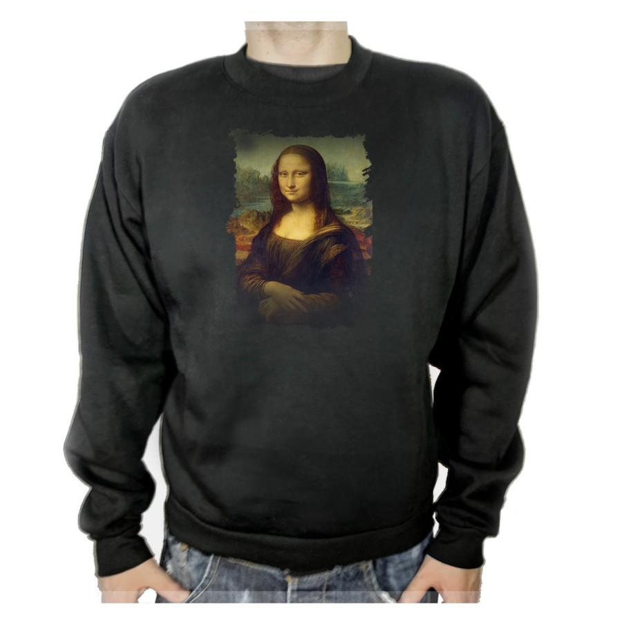 SUDADERA NEGRA GIOCONDA MONALISA CUADRO ARTE adulto poliester algodón personalizada