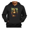 SUDADERA NEGRA CON CAPUCHA GIOCONDA MONALISA CUADRO ARTE adulto poliester algodón personalizada