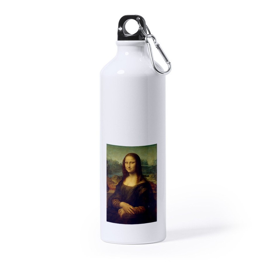 BIDON GRANDE 800 ML ACERO INOXIDABLE GIOCONDA MONALISA CUADRO ARTE deporte deportivo mosqueton botella