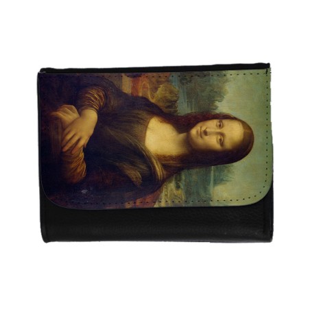 BILLETERA BILLETERO GIOCONDA MONALISA CUADRO ARTE unisex negro monedero