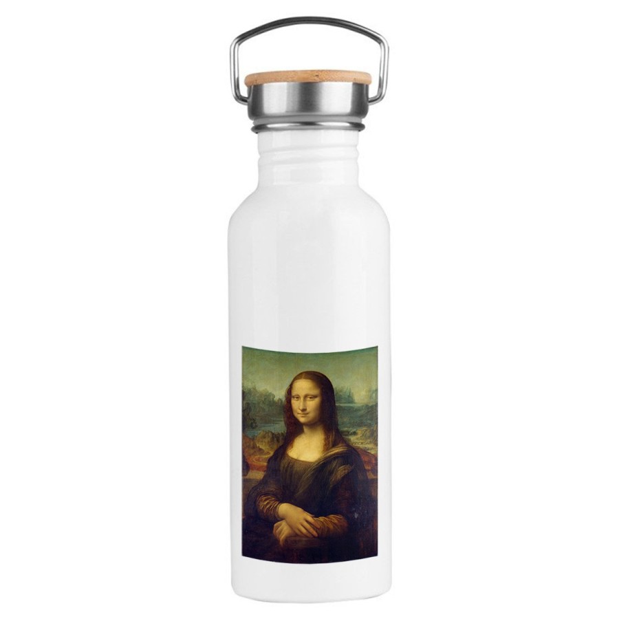 BIDON 750 ML ACERO INOXIDABLE ESTILO RETRO GIOCONDA MONALISA CUADRO ARTE deporte deportivo botella