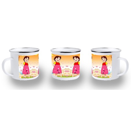 TAZA METALICA HEIDI ABUELO SERIE ANTIGUA ANIME metal personalizada