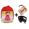 PACK MOCHILA ROJA Y ESTUCHE HEIDI ABUELO SERIE ANTIGUA ANIME material escolar