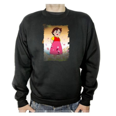 SUDADERA NEGRA HEIDI ABUELO SERIE ANTIGUA ANIME adulto poliester algodón personalizada