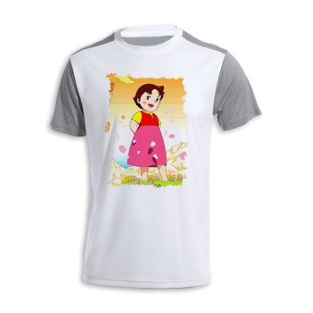CAMISETA DISEÑO BICOLOR HEIDI ABUELO SERIE ANTIGUA ANIME personalizada