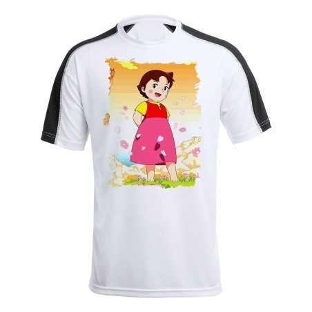 CAMISETA TÉCNICA FRANJA MANGAS NEGRA HEIDI ABUELO SERIE ANTIGUA ANIME personalizada