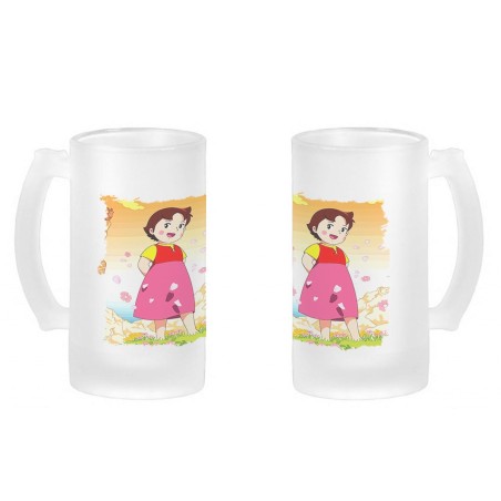 JARRA CERVEZA CRISTAL HEIDI ABUELO SERIE ANTIGUA ANIME esmerilada esmerilado 500ml