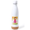 BIDON 750 ML ACERO INOXIDABLE ADORNO DE CORCHO HEIDI ABUELO SERIE ANTIGUA ANIME tapon botella