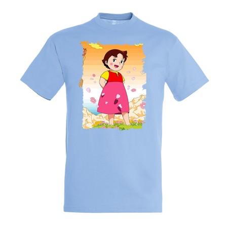 CAMISETA AZUL CIELO HEIDI ABUELO SERIE ANTIGUA ANIME moda verano personalizada