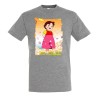CAMISETA GRIS MEZCLA HEIDI ABUELO SERIE ANTIGUA ANIME moda verano personalizada