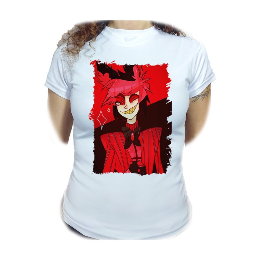 CAMISETA MUJER HAZBIN HOTEL ALASTOR moda personalizada