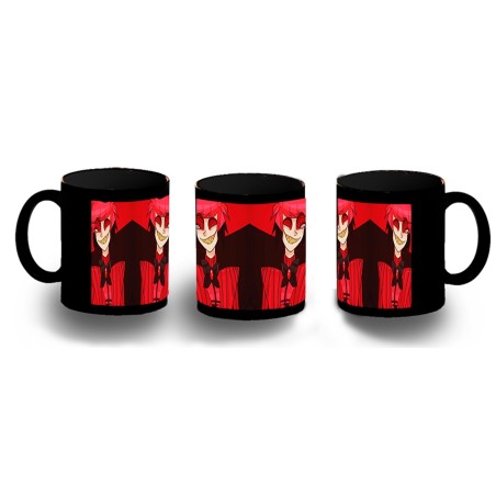 TAZA COMPLETAMENTE NEGRA HAZBIN HOTEL ALASTOR personalizada