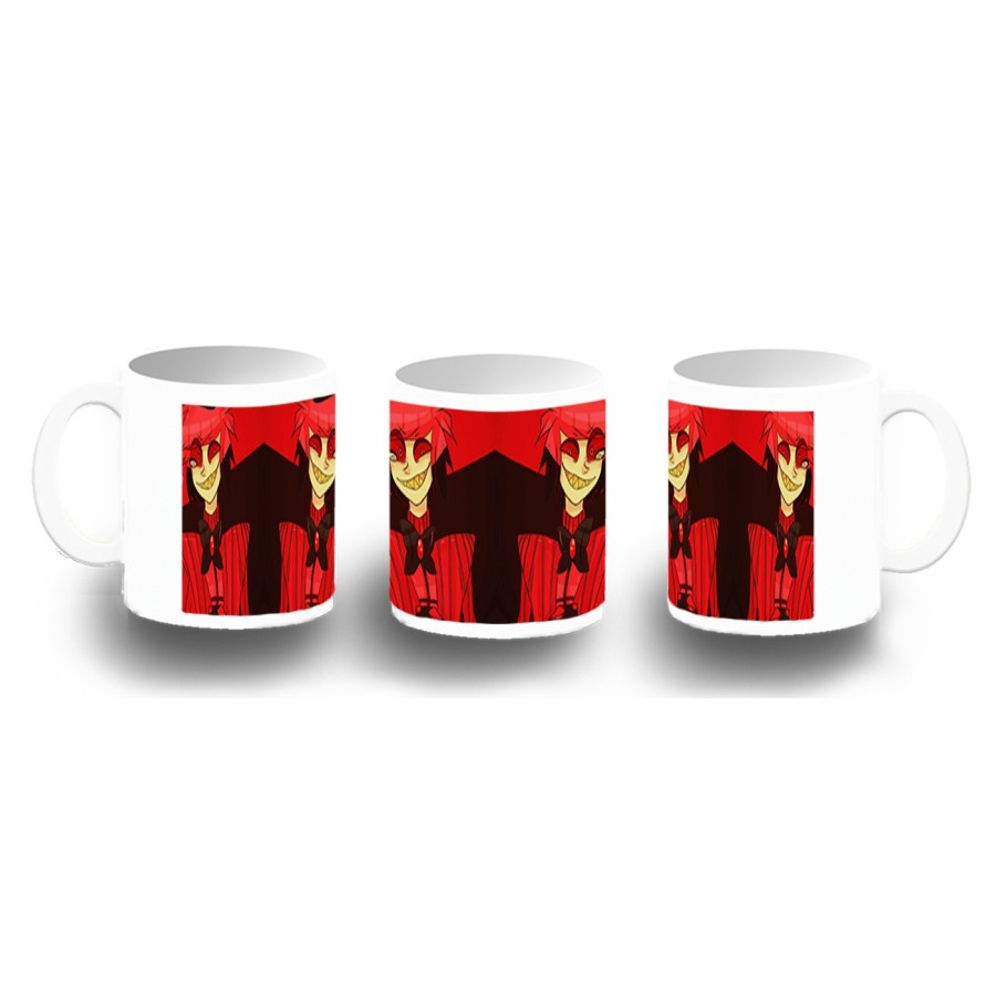 TAZA FOTOLUMINISCENTE HAZBIN HOTEL ALASTOR BRILLA OSCURIDAD