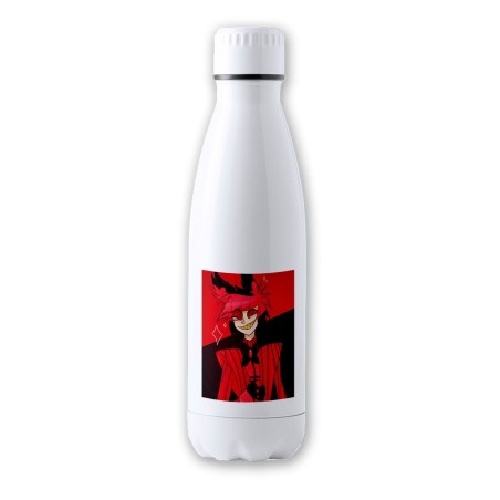 BIDON 700 ML ACERO INOXIDABLE HAZBIN HOTEL ALASTOR tapon seguridad botella