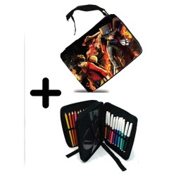 PACK MOCHILA Y ESTUCHE ONEPIECE LUFFY PELIGRO material escolar