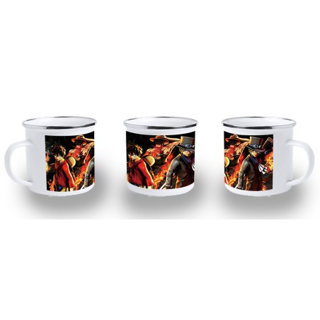 TAZA METALICA ONEPIECE LUFFY PELIGRO metal personalizada