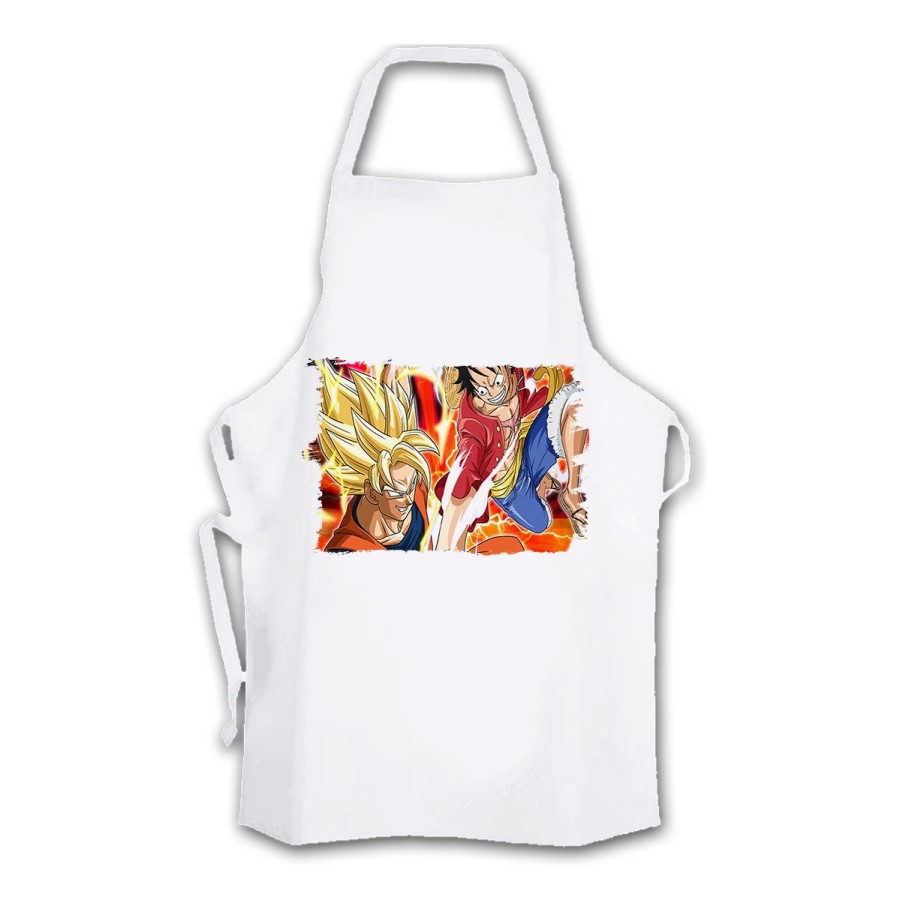 DELANTAL LUFFY VS GOKU ANIME SHONEN cocina personalizado